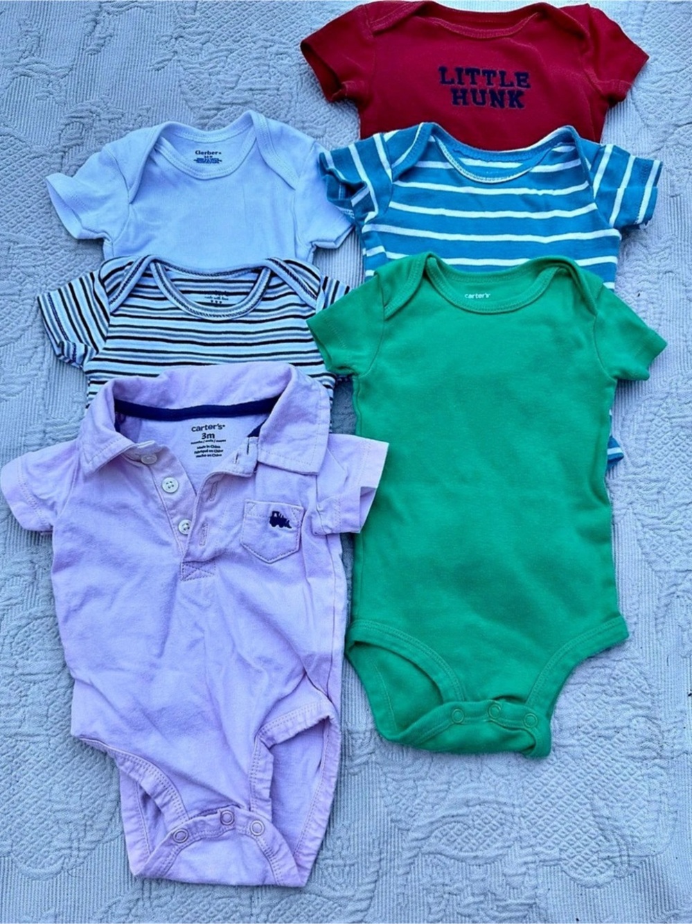 Carter's Baby Bodysuit Set Size 3M Pink & Green